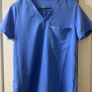 Figs Catarina Ceil Blue S One Pocket Scrub Top